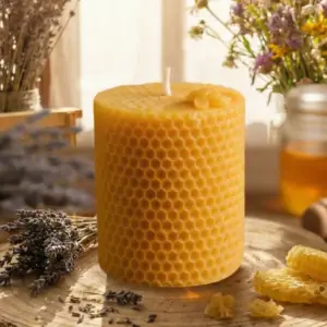 Vela cera redonda abeja