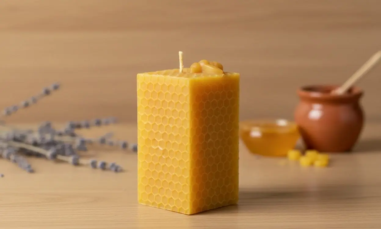 Vela cera cuadrada abeja - Imagen 2