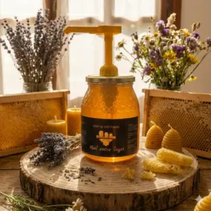 Miel cruda y pura de mil flores 1 Kg con anti goteo