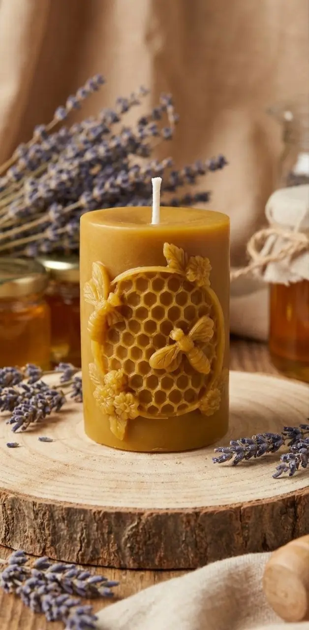 Vela cera panel con abeja - Imagen 2